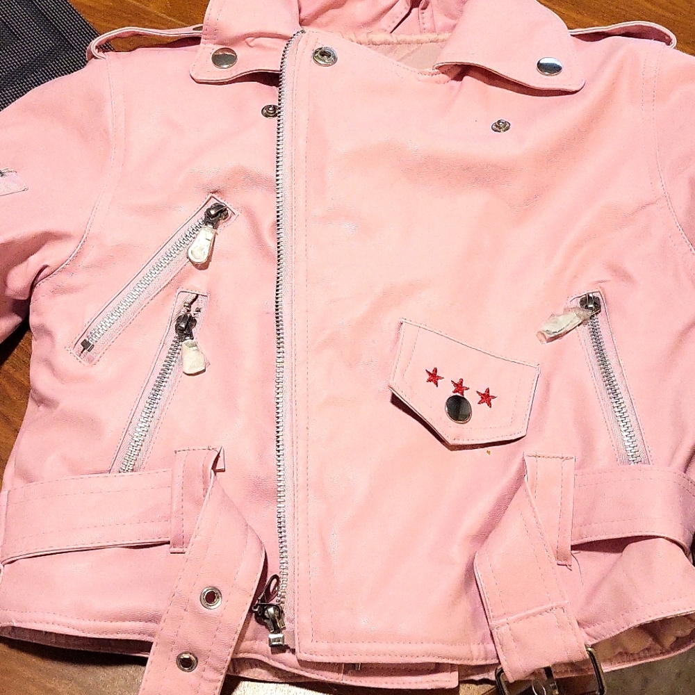 Toddler Leather Jacket- 4T- Pink- Outdoor Habitat